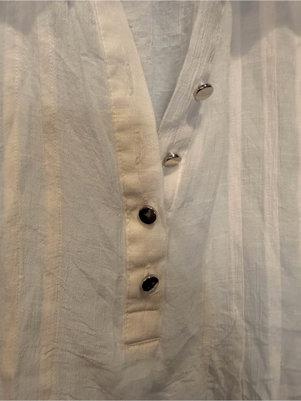 Cocomo White Cold-Shoulder Ruffle Button-Front Top - Picture 3 of 6